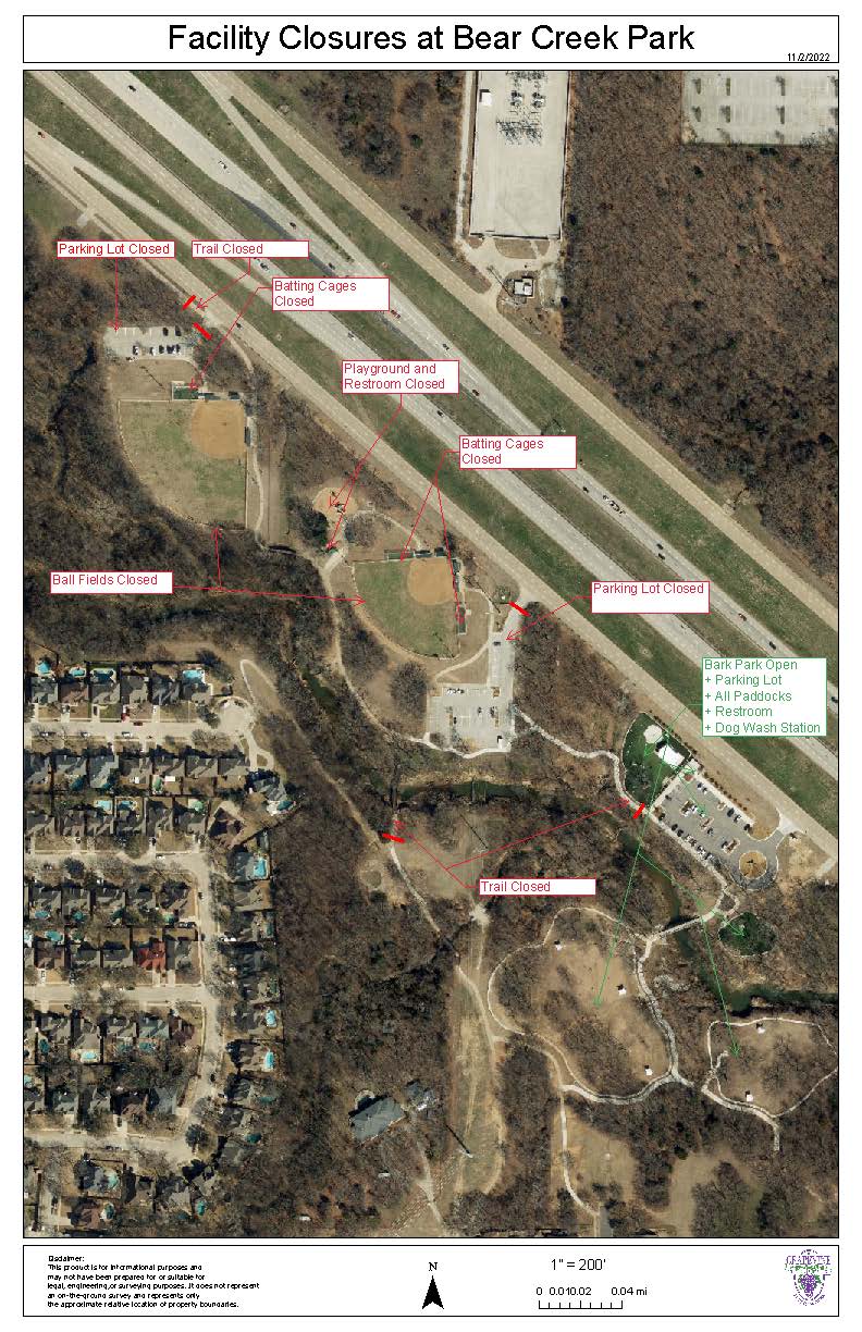 Facility Closures at Bear Creek Park1